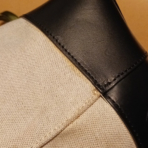 Mansur Gavriel Canvas/ Leather Small Backpack, Missing Drawstring Strap - Picture 13 of 16
